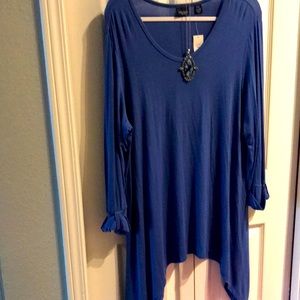 Ladies Top PXL Blue Shark Tooth Necklace Sold Separately Final Sale NWOT